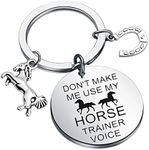 TGBJE Horse Trainer Gift Don’t Make Me Use My Horse Trainer Voice Keychain Horse Coach Thank You Gift Equestrian Gift Horse Lover Gift, 3.0cm*3.0cm, Stainless Steel, stainless steel