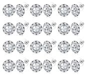 BESTEEL Rhinestone Earrings Round Shaped Acrylic Stone Inside Crystal Halo Stud Earrings for Dance Competitions Stage Opera Performance Wedding Party Earrings Jewelry 15mm, Stainless Steel, Acrylic,