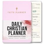 6 Month Undated Christian Planner, Prayer Journal & Gratitude Journal | For the Detail Oriented Planner with Monthly, Weekly & Daily Scheduling | Daily Bible Verses & Reflection Prompts (Pink)