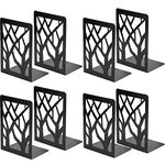 WAIZHIUA 4 Pair Bookends 7IN Heavy Duty Metal Book End Holder for Shelves Divider Stopper Holder for Kids Children School Office Home Library Work Decorative(Black)