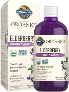Garden of Life Mykind Organics Plant Based Elderberry Immune Syrup 6.59 fl oz (195 Ml) for Kids & Adults: Sambucus, Echinacea, Zinc & Vitamin C, 0g Sugar, Organic Vegan Gluten Free Herbal Supplement