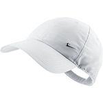 Nike Unisex Metal Swoosh Logo Cap - White/Metallic Silver, One Size