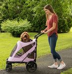 Pet Gear NO-Zip Pet Stroller with Dual Entry, Push Button Zipperless Entry for Single or Multiple Dogs/Cats, Pet Can Easily Walk in/Out, No Need to Lift Pet, Gel-Filled Tires, 1 Model, 4 Colors