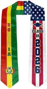 YGBDXB Bolivia American Flag Graduation Stole Bolivians Graduation Sash Gift Class of 2026 Graduate Honor Stoles