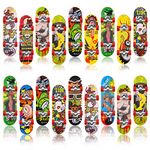 Suilung 18 Packs Finger Mini Skateboard Deck Truck Finger Board Finger Deck Skateboard Cool Skateboard Toys Finger Boards Skateboards Party Favors Bag Fillers Gift,Multiple Patterns,Random Color