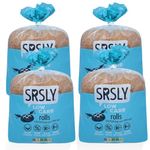 SRSLY Low Carb 50/50 Bread Rolls - 2g Carbs & 130 Kcals Per Roll - Freshly Baked Soft & Fluffy – Sugarwise Certified Reduced Sugar - High Protein - 4 Packs of 4 Large Rolls