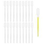 20Pcs Plastic Transfer Pipettes, GLADFRESIT 3ml Disposable Dropper for Essential Oils, Science Lab, Mixing Paint