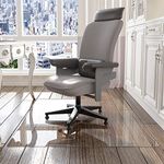 CASSILANDO Glass Office Chair Mat for Carpet, 115 x 139cm Tempered Glass Office Floor Mat for Carpeted or Hardwood Floors, for Computer Floor Protector Mat, Effortless Rolling, Easy to Clean