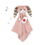 ZAZU Becky the Bunny Comforter - Super Soft & Ultra Large Blanket | Baby Comforter with Removable Soothing Sounds (Heartbeat, White Noise, Nature, Lullabies) | Pacifier Holder | Timer | Cry Sensor