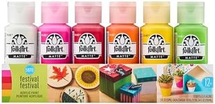 Plaid:Craft Folkart Matte Finish Acrylic Paint Colors 12/Pkg-Festival