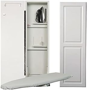 Iron-A-Way ANE-42-L Ironing Center - 42" Built-in Swiveling Ironing Board with Storage Cabinet - Left Hinged Door - White