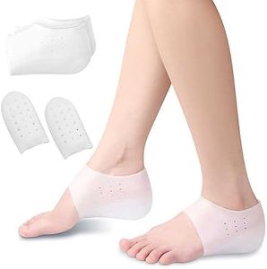 Invisible Height Increased Insoles Upgraded, Rubber Soft Height Increase Gel Sleeves, Unisex Invisible Inner Heightening Insole, Invisible Heel Protectors for Women Men (3cm, White)