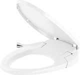 KOHLER 98804-CP-0 Purewash Toilet Seat with Polished Chrome Handle, Elongated Manual Non Electric Bidet with Adjusting Spray Pressure and Position, Quiet-Close Lid, White