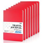 feela 8 Pack Soft Cover Journal Bulk, Notebooks College Ruled for Work, Lined Travel Journal for Women Men, Note Taking Notebook School Supplies Business Writing, 8.2” x 5.5”, A5, Red