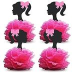 VeSidyHelo 4 Party Centerpieces for Girl Theme Birthday Table Decorations Paper Flowers