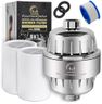 AquaHomeGroup 20 Stage Shower Filter with Vitamin C E for Hard Water - High Output Filter to Remove Chlorine and Fluoride - 2 Cartridges Included -Consistent Flow Showerhead Filter