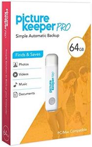 Smart USB Flash Drive 64GB - Picture Keeper PRO External Photo Video and File Backup Device for PC and MAC Laptops and Computers