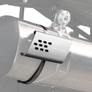 Rhinowalk Motorcycle Exhaust Heat Shield, Universal Motorbike Exhaust Pipe Heat Cover Saddlebag Heat Insulation-Silver