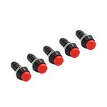 Electronic Spices Momentary Push To On Button Red Color Horns Switches Pack Of 5pcs