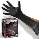 Venom Steel Premium Industrial Black Nitrile Gloves, One Size Fits Most, (Pack of 50)