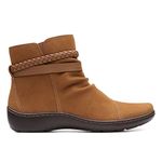 Clarks Women Cora Braidboot Dark Khaki Sued Uk-4, Brown