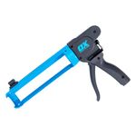 OX Tools Rodless Caulk Gun - 7:1 Thrust Ratio, Foldable Belt Clip, Patented Design, Compact for Tight Spaces, Reinforced Carriage, Glass Filled Nylon Handle, 13 1/2" Length, 10 oz Capacity