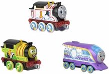 Thomas & Friends Toy Train 3-Pack, Colour Changers, Diecast Thomas Percy and Kana Engines with Colour Reveal in Warm and Cold Water