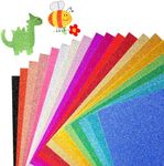 XXINMOH 40 Sheets Glitter Cardstock, 20 Colors Premium Cardstock for Cricut, Crafts and DIY Projects, 8.5x11in Glitter Paper for Card Making (250 GSM)