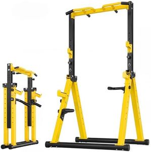 HOTCAMP Foldable Pull Up Bar Free Standing, Adjustable Height, Yellow