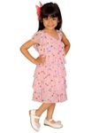 Lil Drama Glam up Girls Pink Tiered Pleating Party Dress