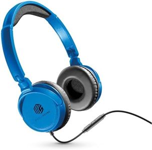 Music Sound,Casque Fil Basic,Casque Supra-auriculaire Bandeau Repliable avec Câble Anti-nœuds 1,2 m et Micro intégré - Connecteur Jack 3.5 mm - Couleur Blue MUSICSOUNDFULLCB