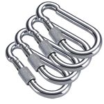 B FIT Snap/Spring Hooks with Round Lock and Regular Lock - 3/8" / 10 mm | 3/8" / 10 mm | 4/9" / 12 mm -Load Capacity 250/350/550 Lbs-Heavy Duty Multipurpose Carabiners (8 Pcs, 12 MM with Lock)