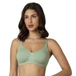 Amante Double Layered Cups Non-Wired Full Coverage Seamless Fully adjustable and Detachable Straps, Everyday Wear All Day Comfort Super Support Bra - BRA78101 (Green) (34B)