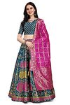 PURVAJA Women's Jacquard Semi-Stitched Lehenga choli (Kalash-Rama_Rama_Free Size)