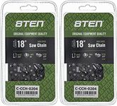 8TEN Semi Chisel Chainsaw Chain 18 Inch .058 .325 64DL 2 Pack