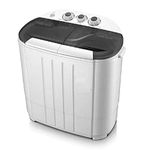 Mini Portable Twin Barrel Washing Machine Washer and Spin Dryer Combo for Apartment, Home (Black)