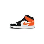 Nike Mens Air Jordan 1 Mid White Shadow - 554724 073 - Black White T Smoke Grey - Basket Ball Sneakers Limited Edition high top Smooth Leather OG Colourway Rare (UK 7)