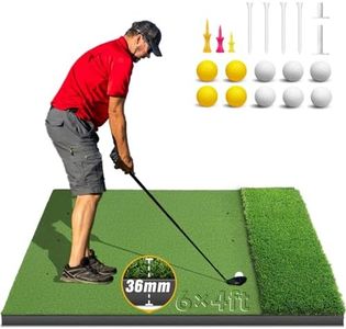 Joloofu Dual-Turf Golf Mat 36MM: 6x4ft Heavy-Duty Golf Hitting Mats Practice Outdoor/Indoor, High-Density Artificial Turf Training Matt for Backyard Garage Driving Swing, Ideal Gifts for Men Dad