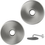 [2 Pack] Extra Large Stainless Steel Showerhead Escutcheon Plate Set - 3.5" Shower Arm Flange to Cover up Miss Cuts - Shower Remodeling Plate for a TimelessTouch - Easy Install Plumbing Cover Plates