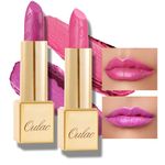 Oulac Metallic Fuchsia & Pink Lipstick Set - 2PCS Vegan Lightweight Hydrating Formula with High Impact Lip Color for Full Coverage Lip Makeup, 15+17