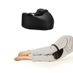 amazon basics Memory Foam Knee Pillow | Adjustable Strap | Ergonomic Contoured Design | for Side Sleeping | 8 x 9 x 5 in | Black