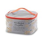 PXTIDY Bonus Daughter Cosmetic Bag Handpicked Daughter Gift DNA Doesn’t Make You Family Love Does Step Daughter Birthday Gift Makeup Organizer Bag (Grey-LT)