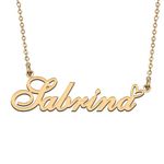 HUAN XUN Personalized Custom Initial Pendant Name Necklaces for Women Girls in Gold Silver, Metal, No Gemstone