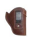 Barsony Holsters and Belts Charter Arms Rossi Ruger LCR S&W .22 .38 .357 Revolver Draw Leather Inside The Waist Band, Brown, Right Hand, Size 2