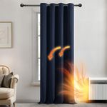 Deconovo Door Curtain Thermal Insulated Curtain Eyelet Blackout Curtain Single Curtain for Door 52"x 84" Navy Blue 1 PANEL