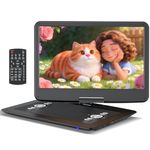 WONNIE 18" Portable DVD Player with 15.6" Large HD Swivel Screen, 6 Hours Rechargeable Battery, DVD Player Portable Support MP4, MKV Video & USB/SD Card/Sync TV, High Volume Speaker, All Regions