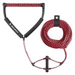 Obcursco 75ft Wakeboard Rope, Tow Rope for Tubing, 4 Sections Watersport Rope with EVA Handle for Wakeboard, Water Ski and Kneeboard (Red and Black)