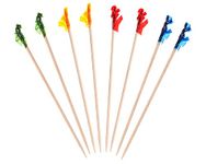 500 Pcs Cocktail Picks Sticks, Frill Toothpicks for Appetizers, 4 Inch Bamboo Skewers, Fancy Appetizer Picks for Various Parties, Colorful Tooth Picks for Fruit, Drinks, Sandwiches, Party Supplies