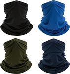 4 Pack Neck Gaiter Breathable Bandana Mask for Outdoor Protection,Washable Reusable Cooling Gator Mask Face Scarf Cover Protect from Dust Sun for Men Women Fishing Cycling Running Gaitor, Solid