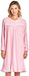 Casual Nights Women's Long Sleeve Printed Micro Fleece Nightgown - Pink - X-Large